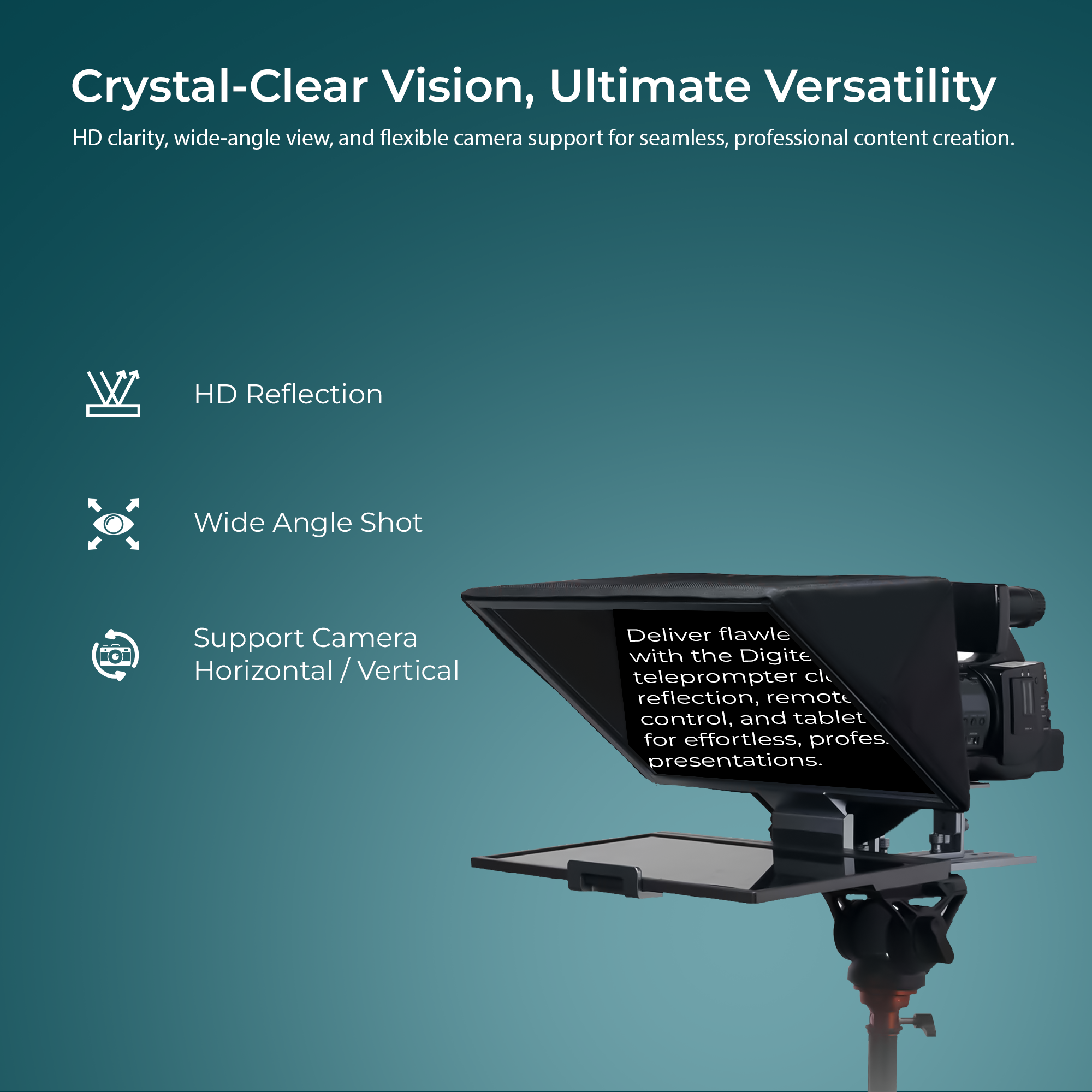 Digitek (DTP-016) 16" Teleprompter for Smartphone & Camera