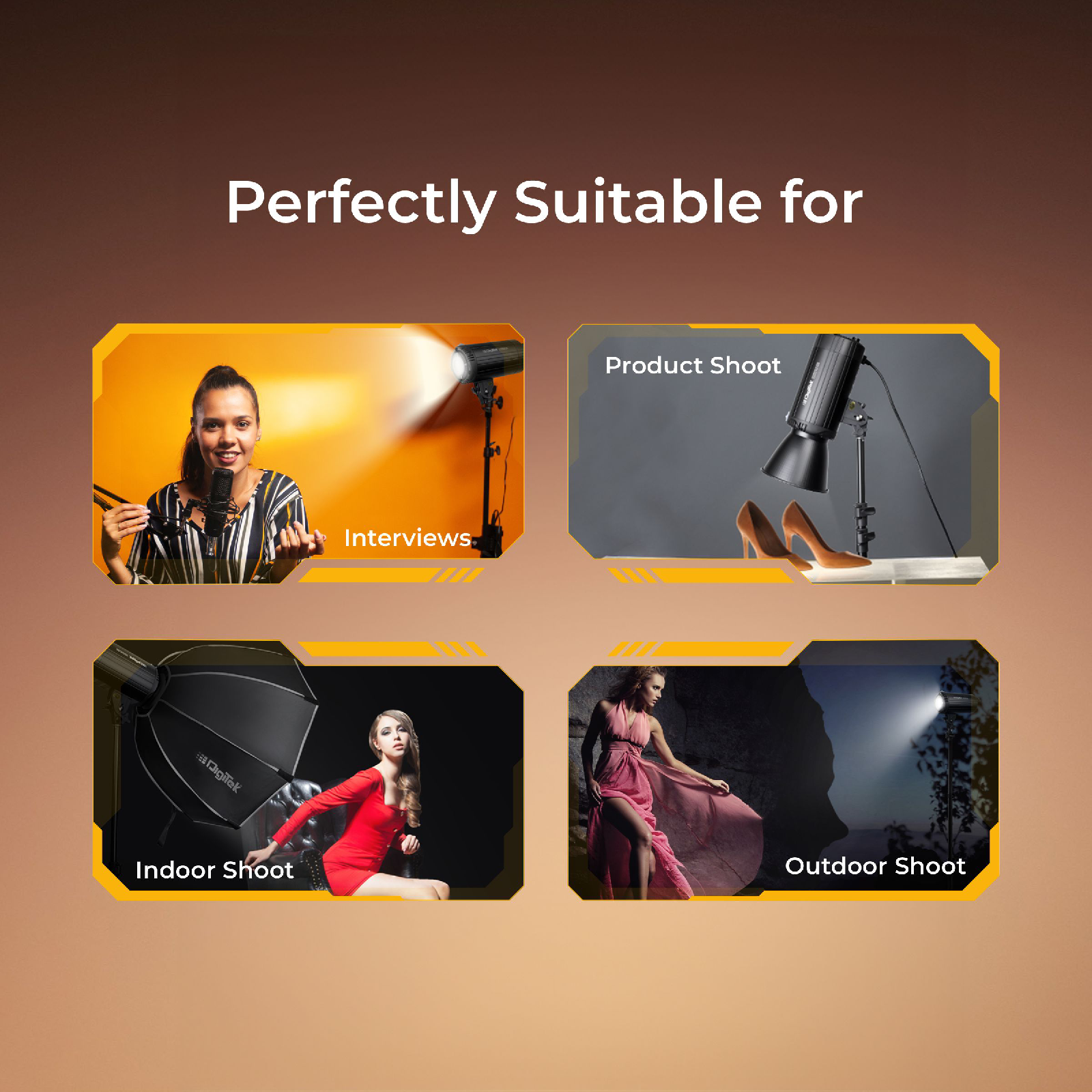 Digitek Lite (DCL-250 WBC) Combo BI Color Continuous LED Light Suitable for All Kinds of Small Production Photography / Power Saving & Environment Protection - Digitek