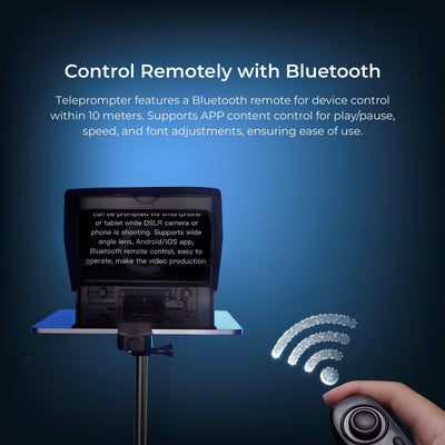 Digitek (DTP 010) 10â€ Digitek Teleprompter for Smartphone & DSLR Supports w/Remote Control, APP Compatible with iOS & Android System for Video Creator - Digitek