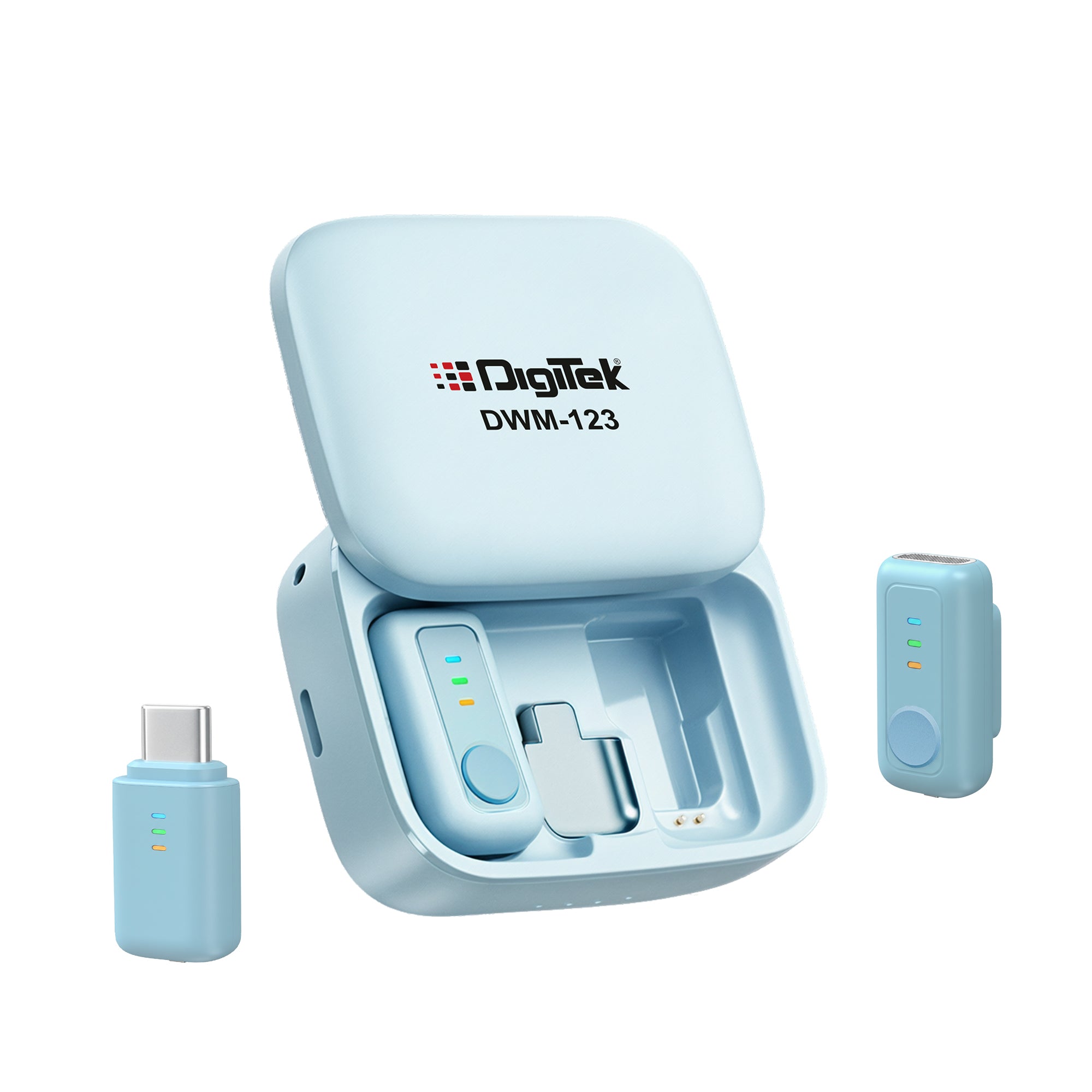 Digitek (DWM 123) 2-in-1 Wireless Microphone (Blue)