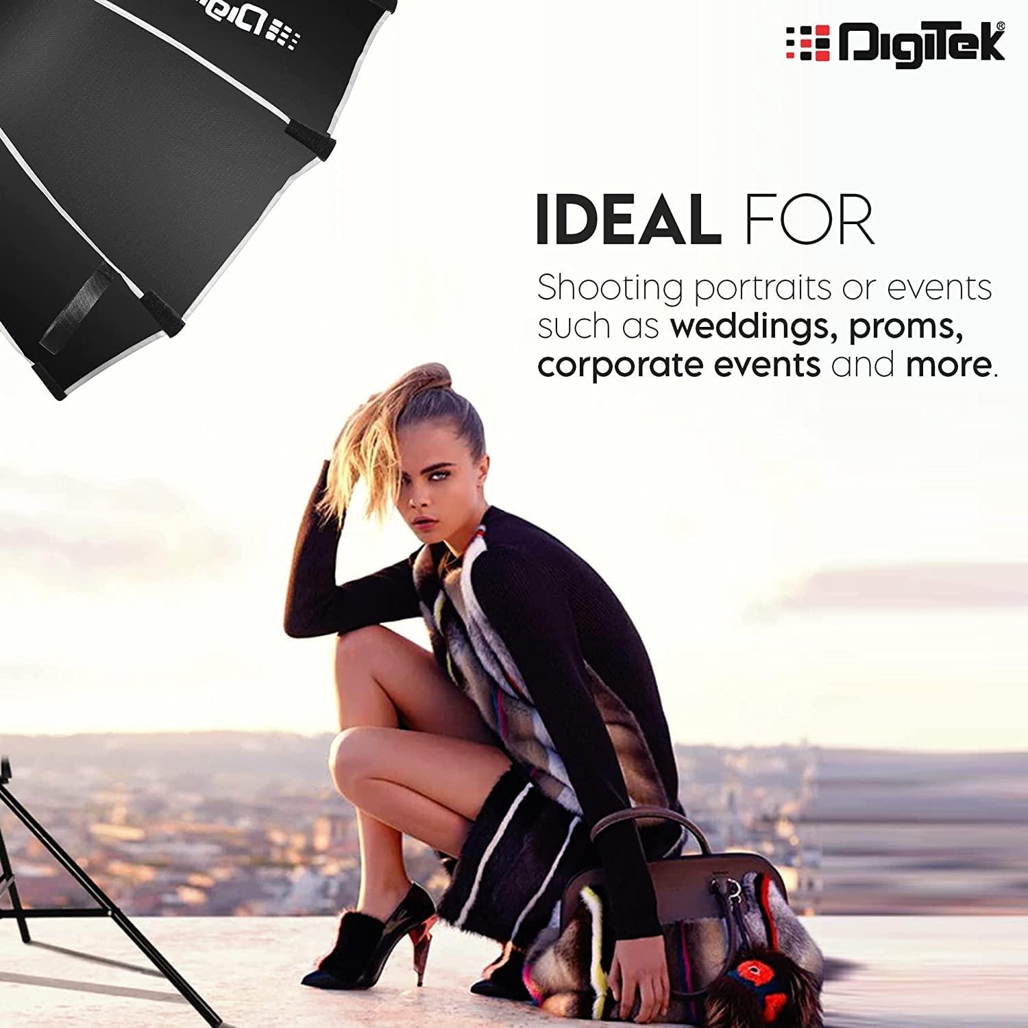 Digitek (DSB-120 Bowens)120CM Octagon Soft Box with Bowens Mount Lightweight & Portable , Comes with Diffuser Sheets & Carrying Case (DSB-120 Bowens) - Digitek