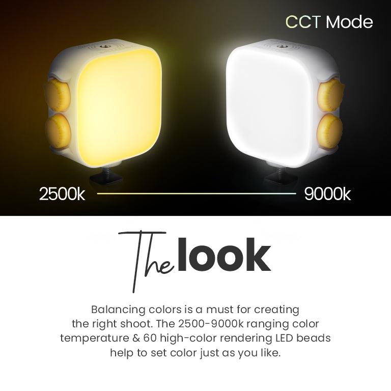 Digitek (LED-D10W) RGB Video, LED Camera Light 360Â° Full Color Portable Photography Lighting with 3 Cold Shoe, 2000mAh Rechargeable CRI 95+ 2500-9000K Dimmable Panel Lamp Support Magnetic Attraction. - Digitek