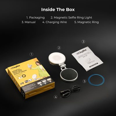 Digitek (DRL 3W) Magnetic Selfie Ring Light with Mirror