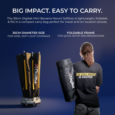 Digitek (DSB 30cm Mini) 30cm Softbox with Mini Bowens Mount